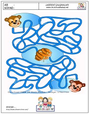 okul öncesi labirent bulmacai çalışma sayfaları